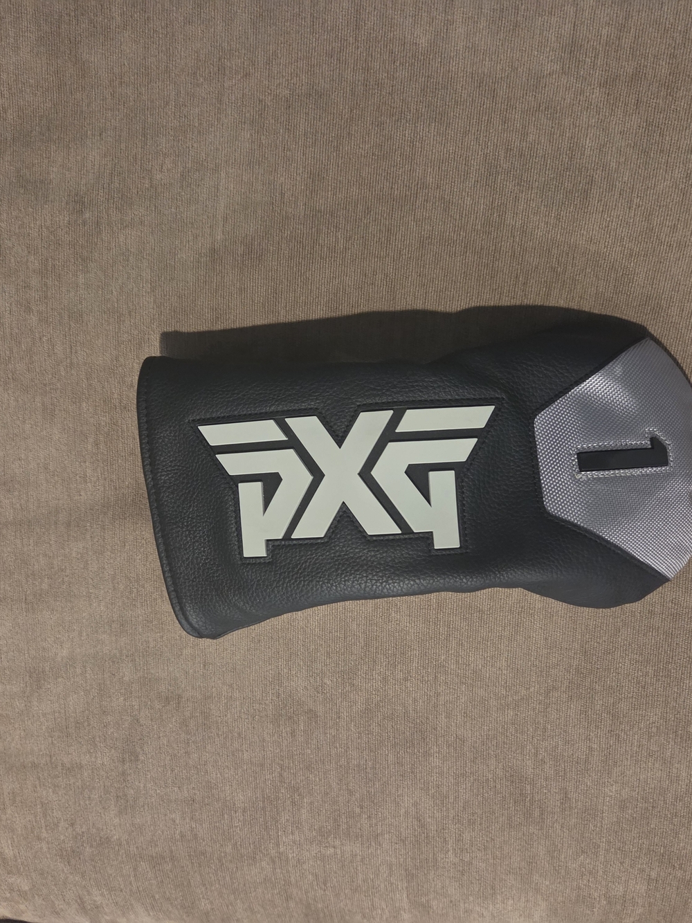 PXG Black and Silver Leather-Look Driver Headcover